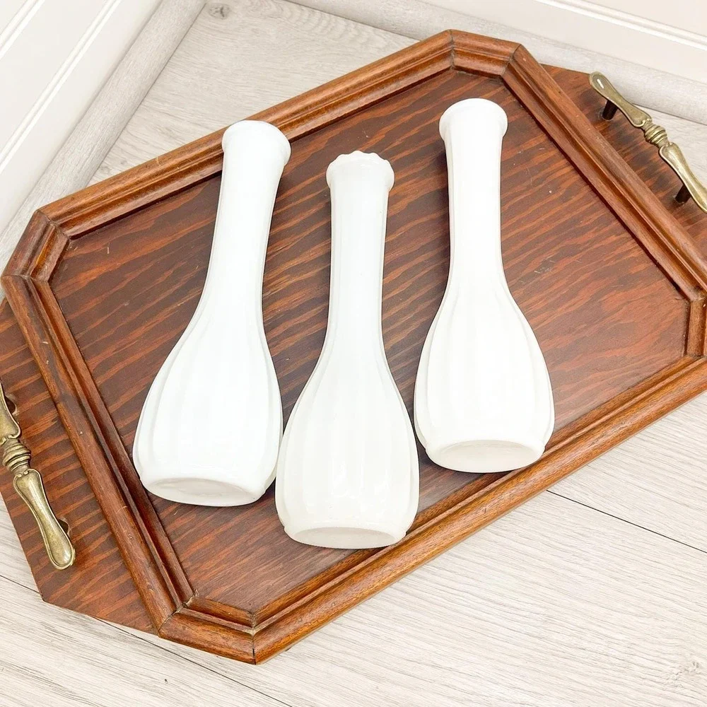 Vintage Milk‎ Glass Flower Vases Set of 3